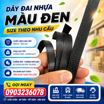 DÂY ĐAI NHỰA PP MÀU ĐEN